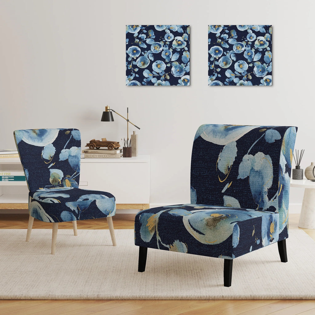 Upholstered Floral Accent Arm Chair A16906