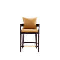Camel and Dark Walnut Beech Wood Counter Height Bar Stool O649496