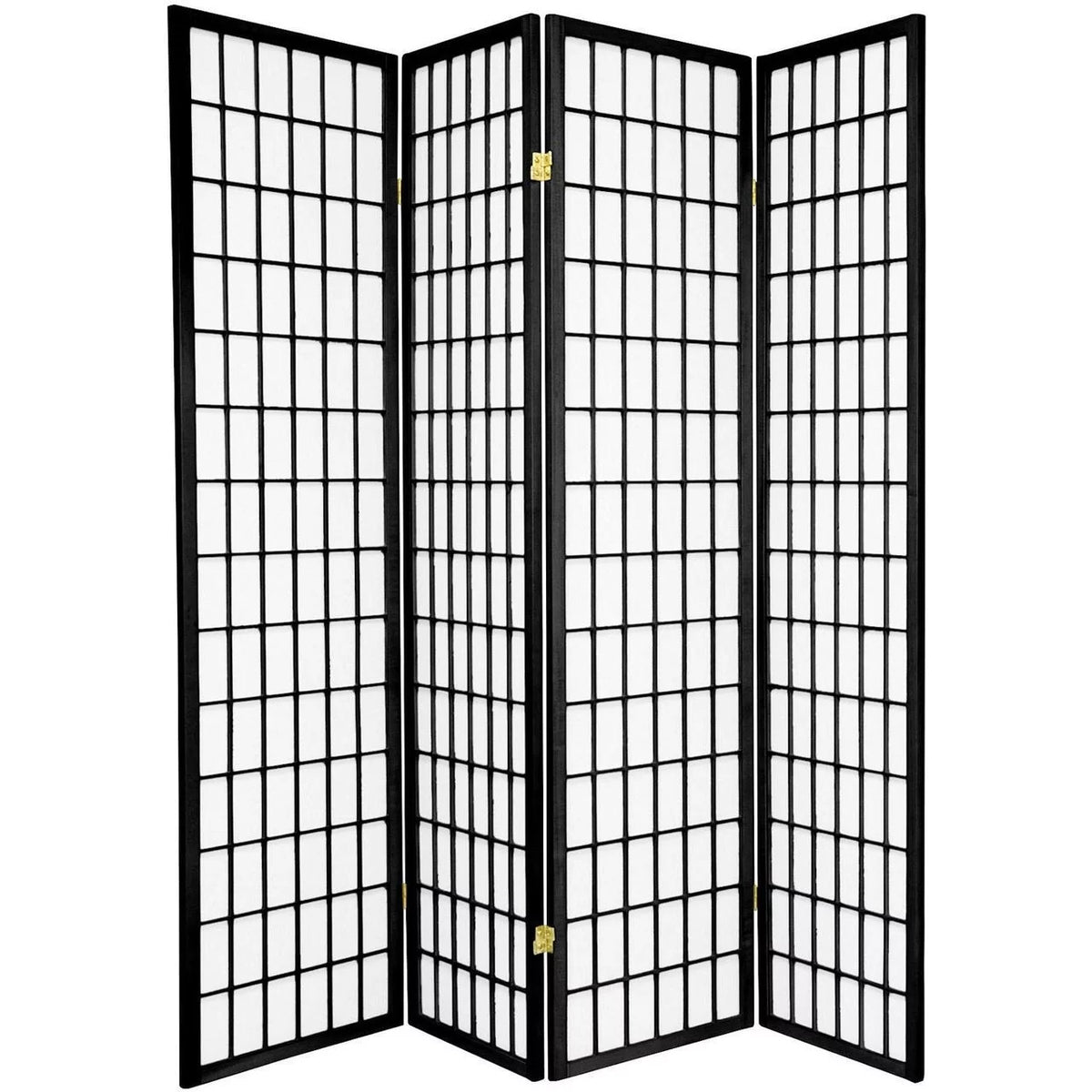 4 Panel Japanese Oriental Style Room Screen Divider Black X8743
