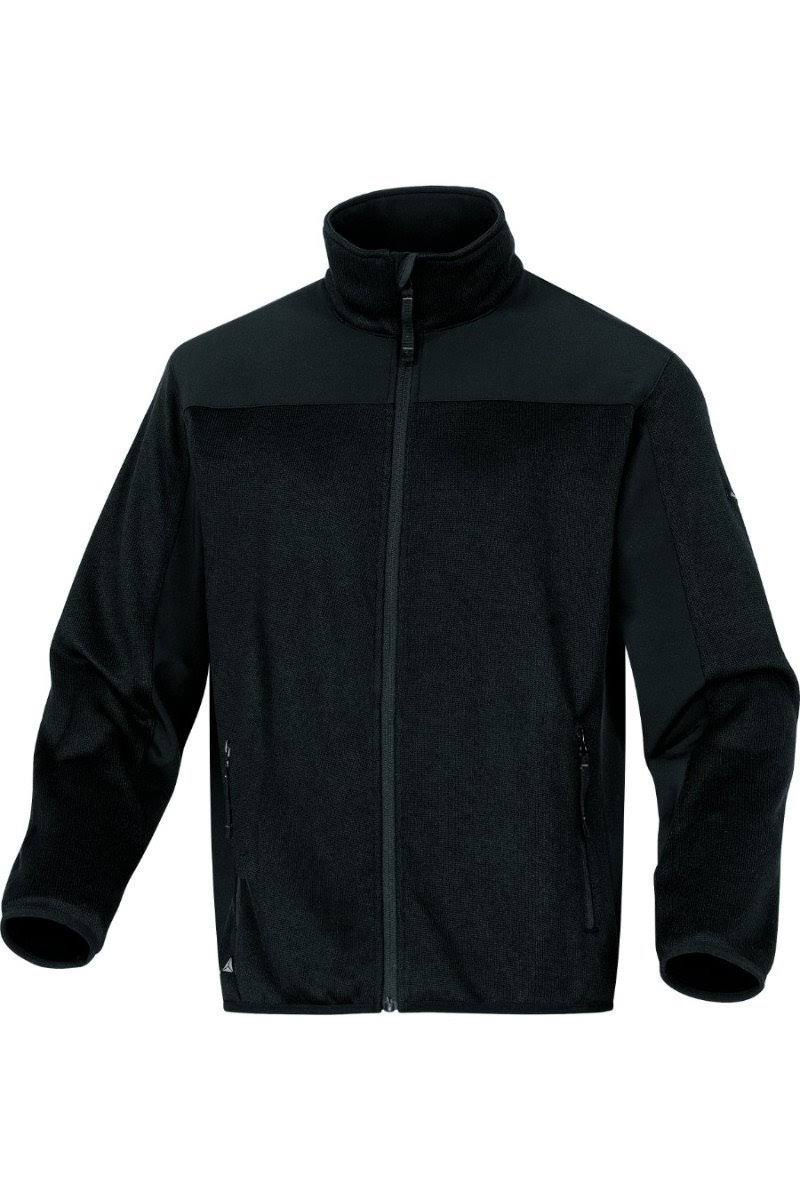 Black Polyester Cardigan Jacket Q83242