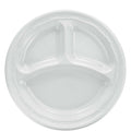 White 3-Comp Plastic Dinnerware Plate, 10 1/4 dia, 500/Carton C608
