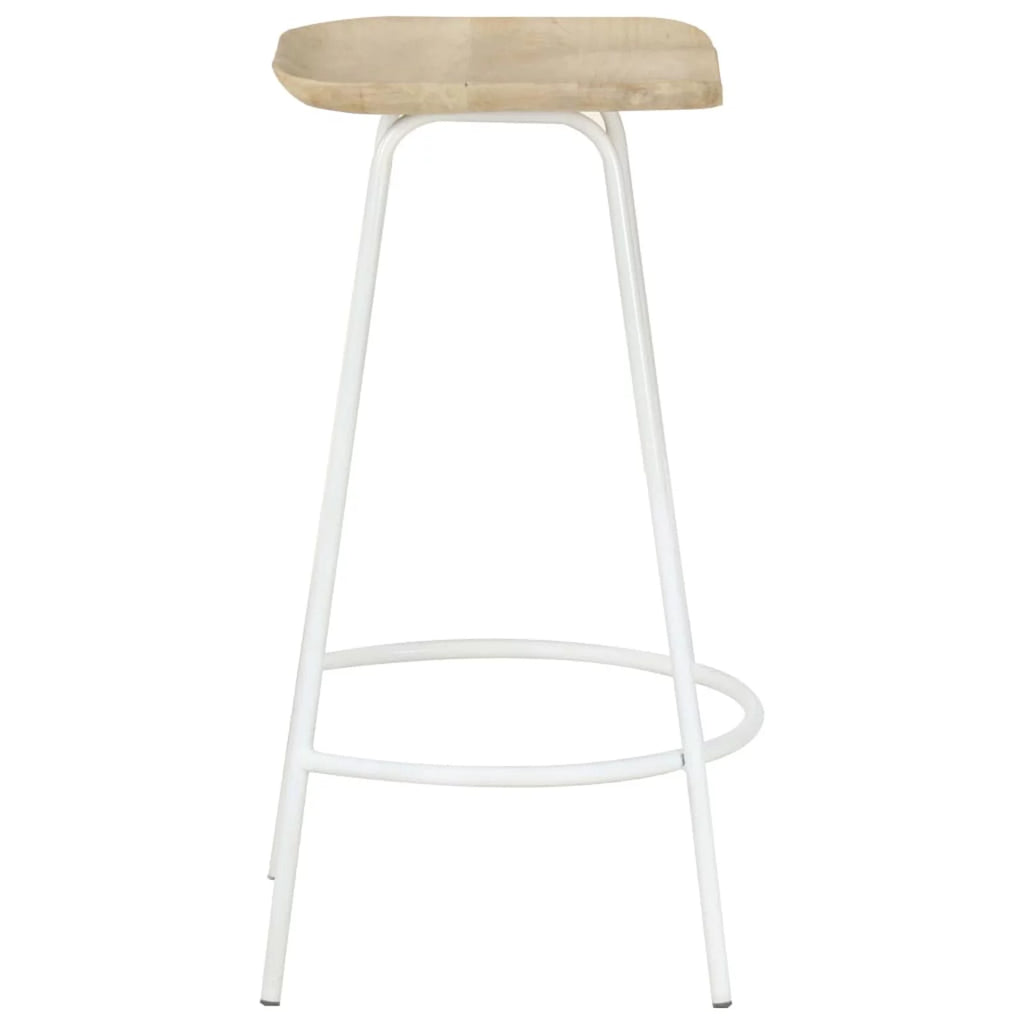 4 Piece Mango Wood Bar Stools with Footrest P830
