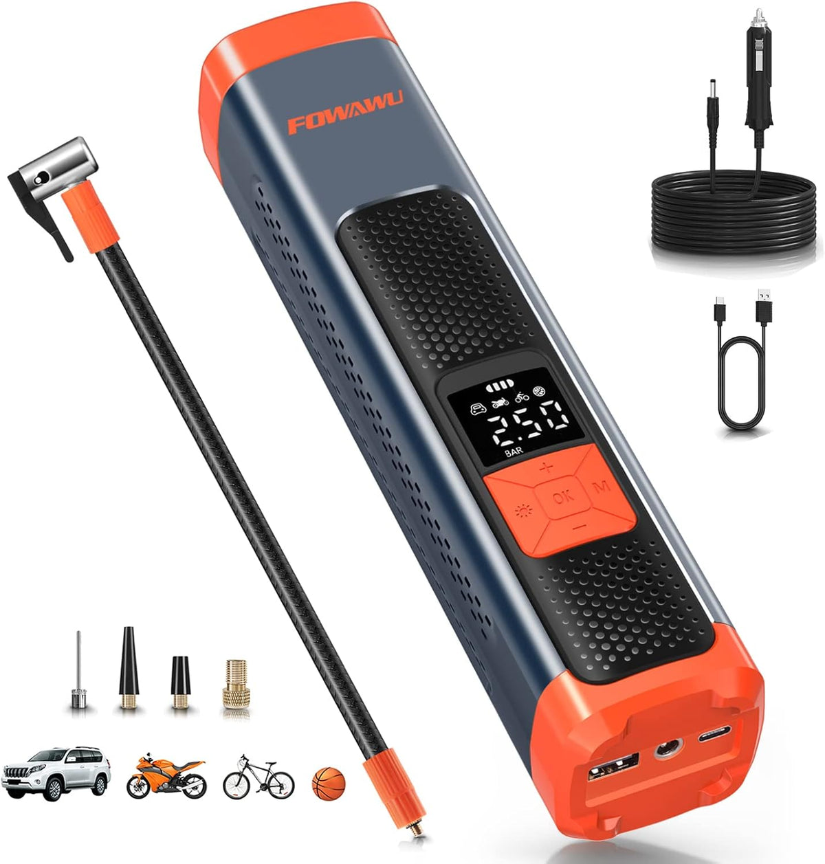 6000mAh 150PSI Tire Inflator Portable Air Compressor with LCD, Pack of 2 G955