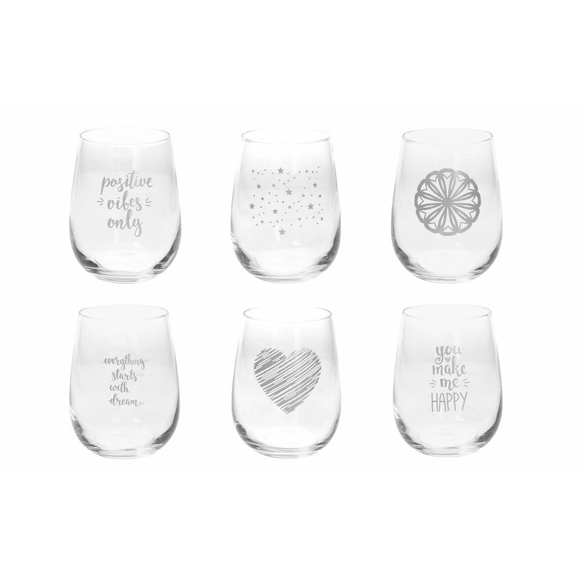 6 Glasses 470cc Gold Glass O603781
