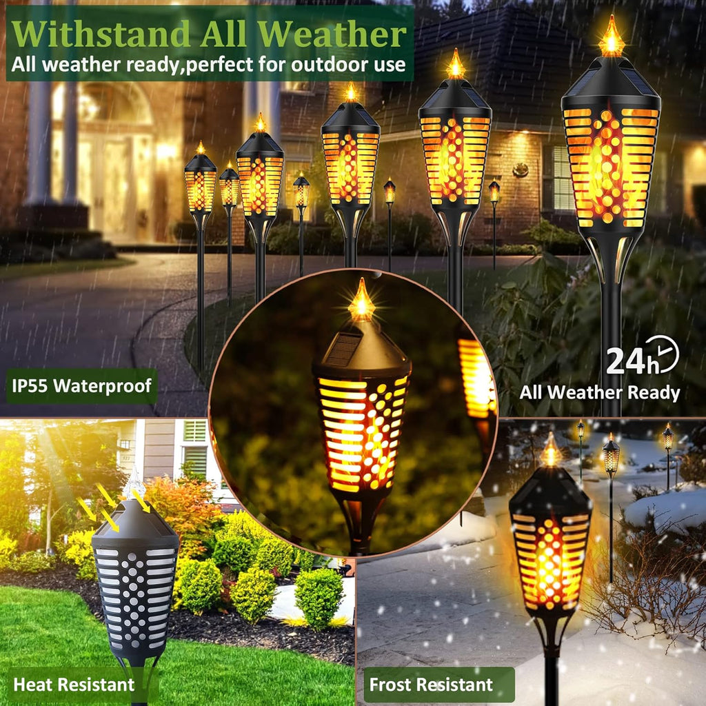 40 Outdoor Waterproof Solar Torch Lights, 6 Pack B60878