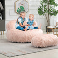 Fluffy Bean Bag Chair with Ottoman G95837
