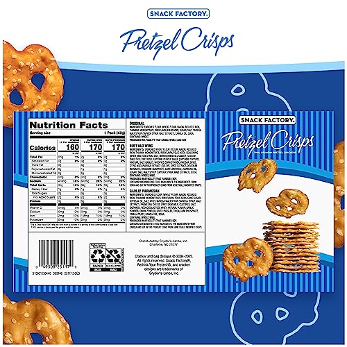 Pretzel Crisps, Non-GMO, 7.2 oz Resealable Bag (Pack of 3) T505