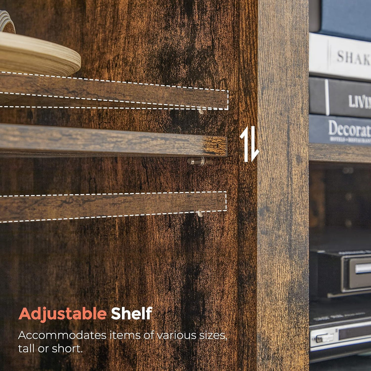 Farmhouse TV Cabinet with Adjustable Shelves I35988