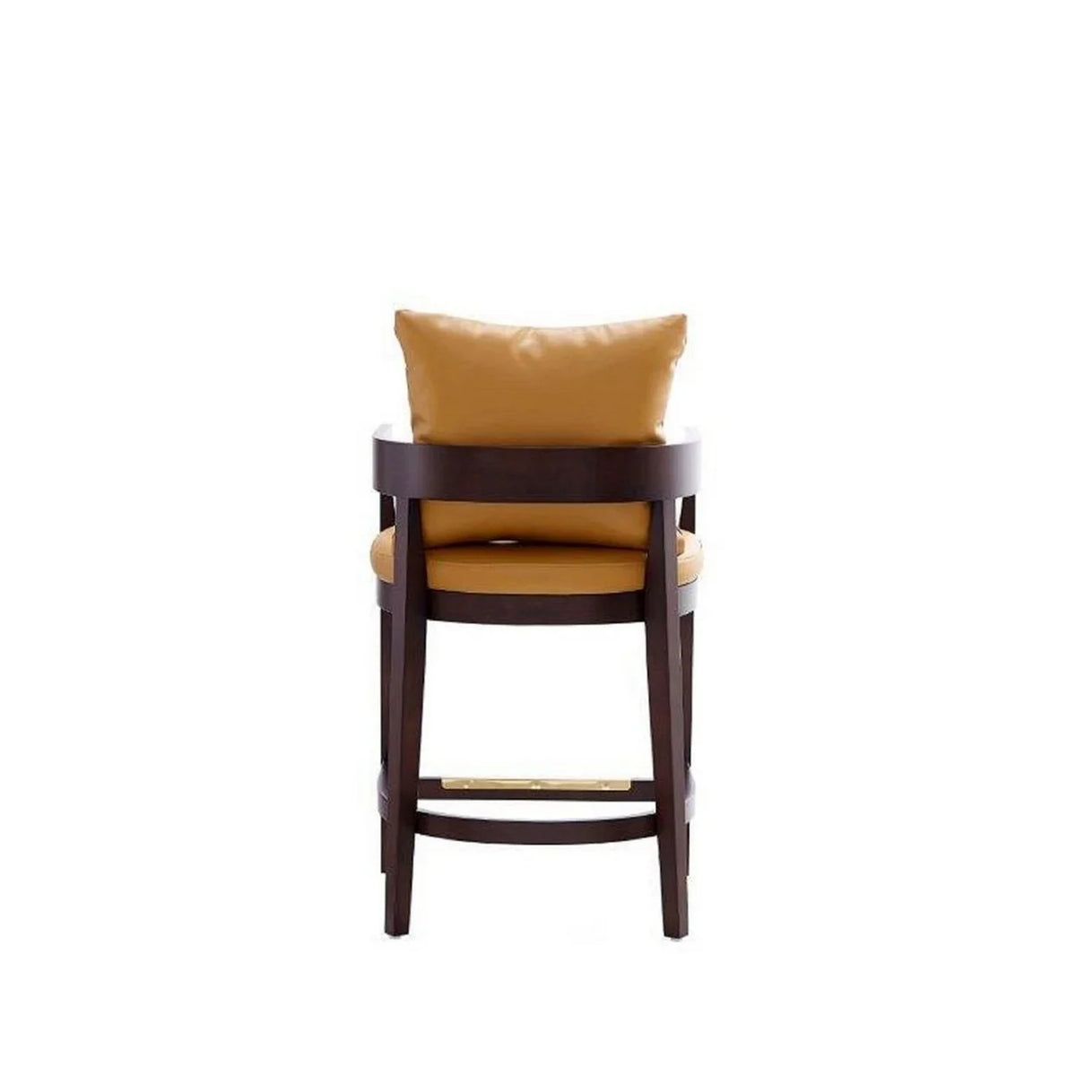 Camel and Dark Walnut Beech Wood Counter Height Bar Stool O649496