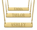 18k Gold Plated Silver Bar Name Necklace with 16'' + 2" Chain D122916