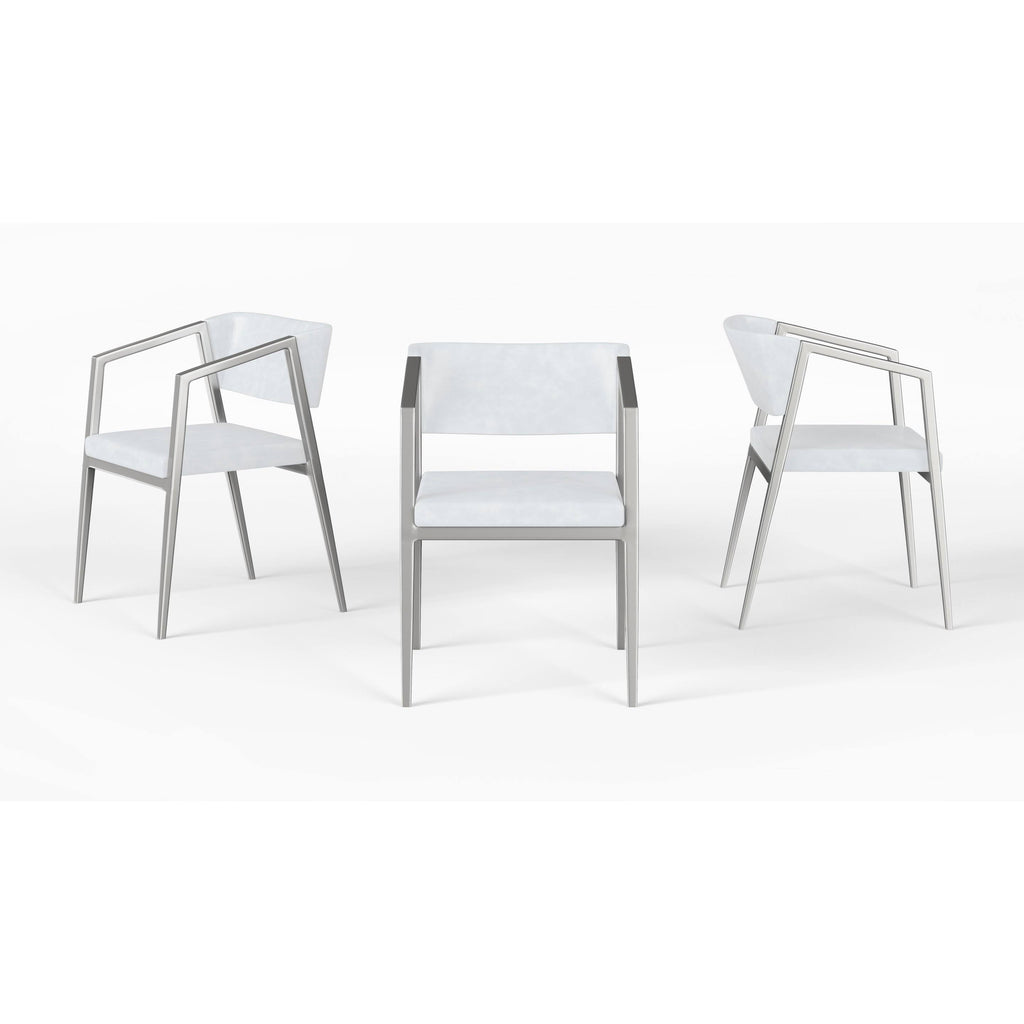 White/Stainless Steel Armchair A4671