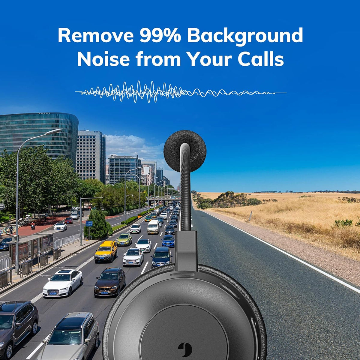 Bluetooth Headset with Microphone, AI Noise Cancelling, 35 Hrs Talk Time, Pack of 2 C271