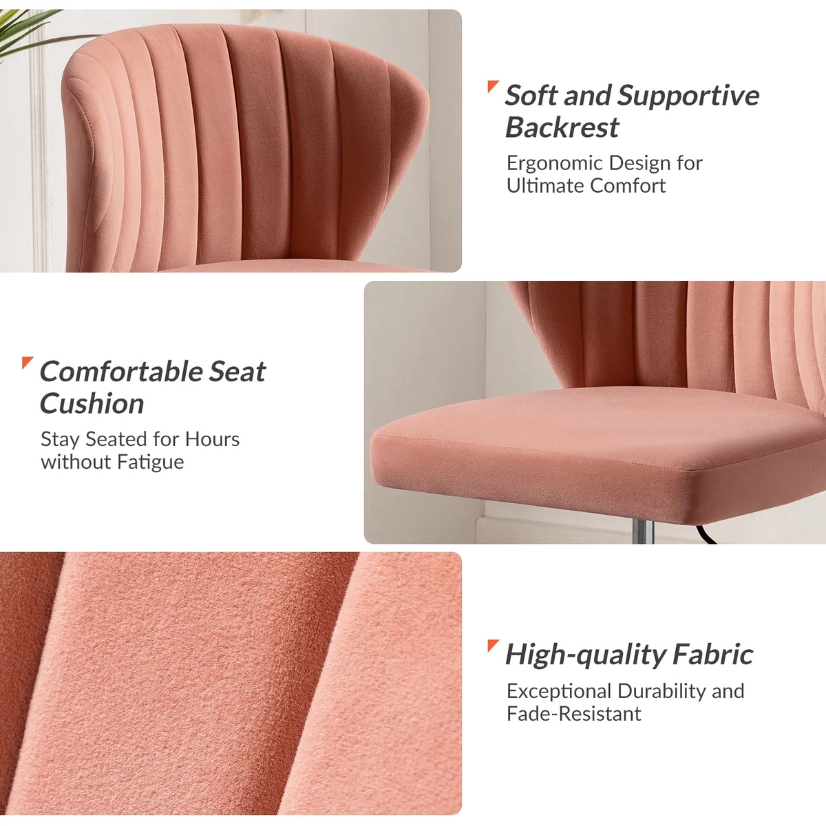 Velvet Swivel Task Office Chair S8785