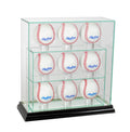 Black 9 Upright Baseball Glass Display Case W7247