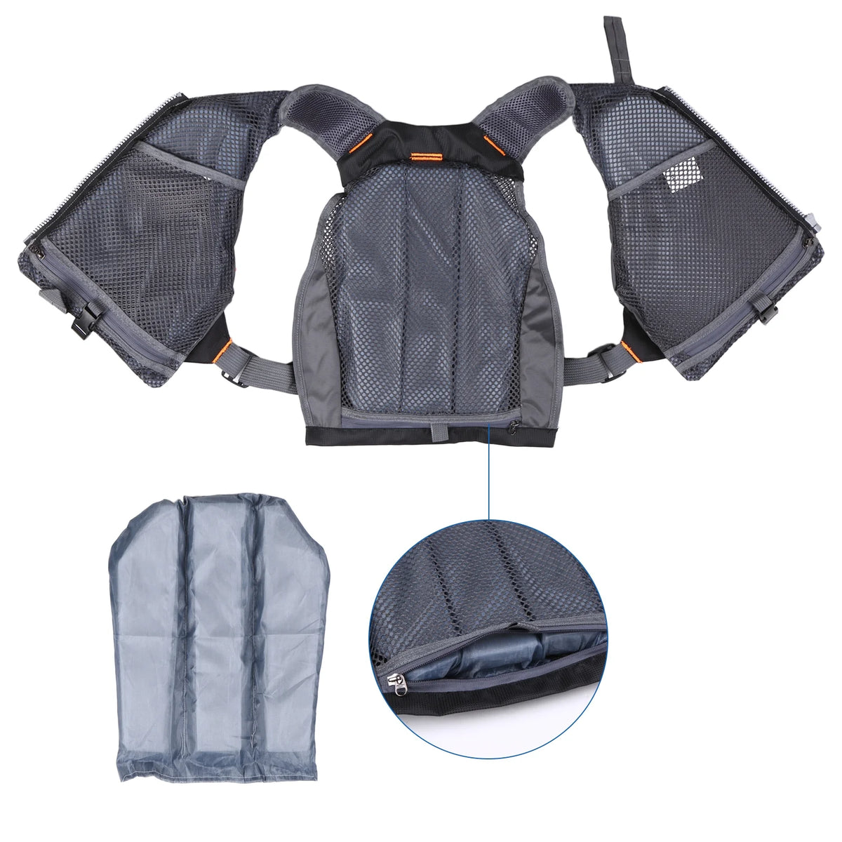 Outdoor Breathable Padded Fishing Life Jacket Swimming Sailing Waistcoat Utility Vest Floatation Device O557