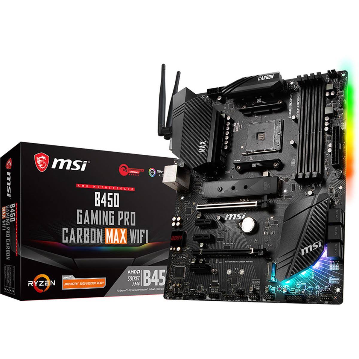 MSI B450 Gaming Pro Carbon Max WiFi AMD AM4 ATX Motherboard I27837