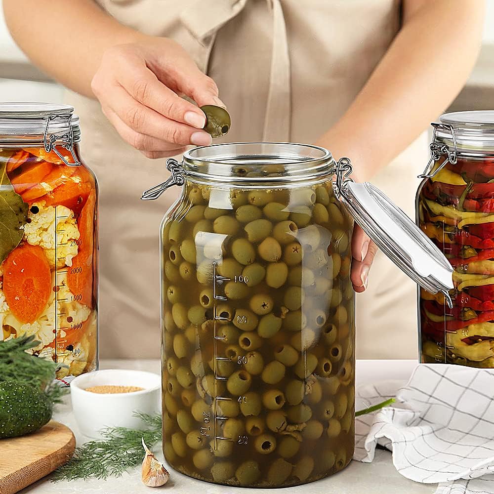 2 Pack 1 Gallon Glass Storage Jars with Airtight Lids G65814