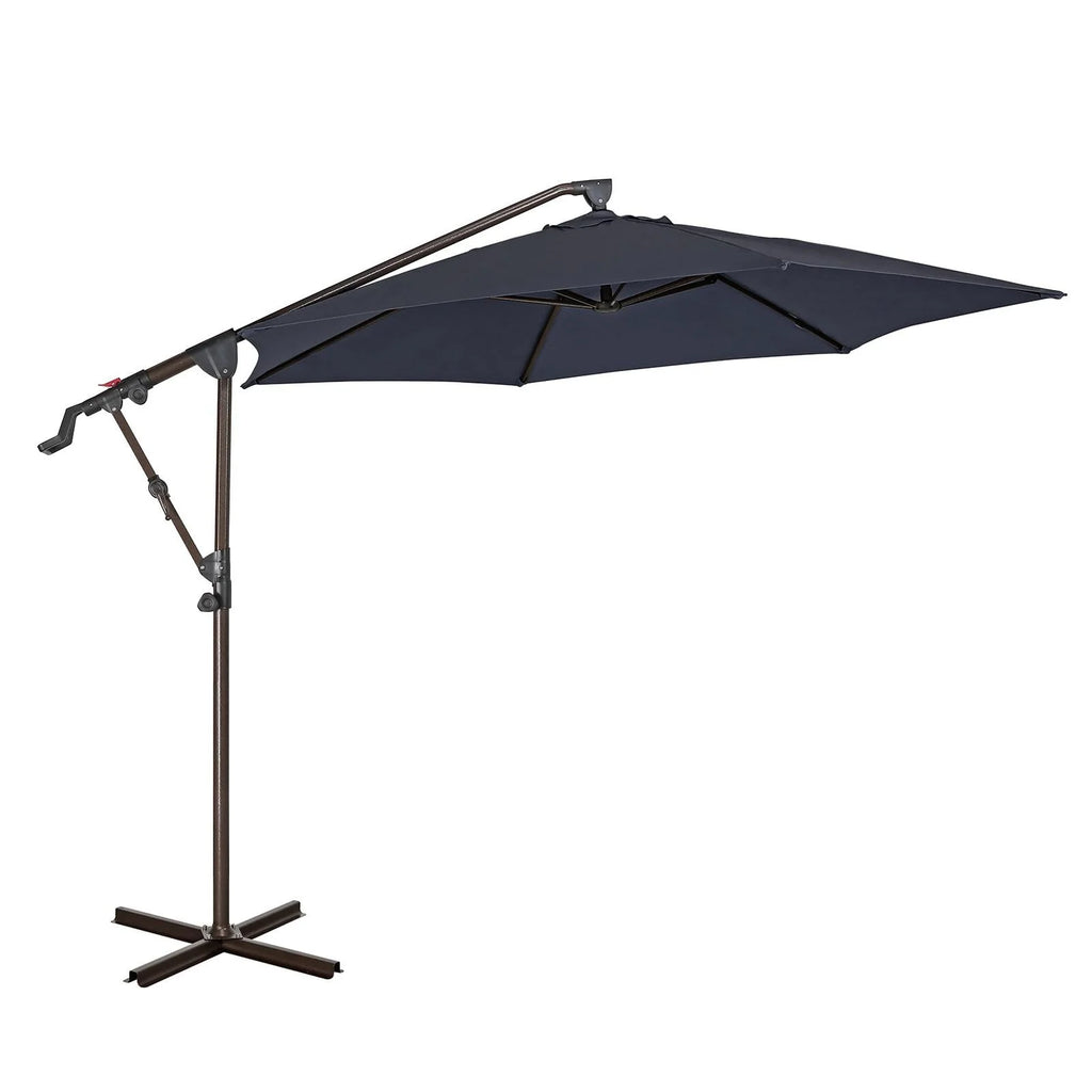10ft Offset Hanging Patio Umbrella with Aluminum Stand Y207