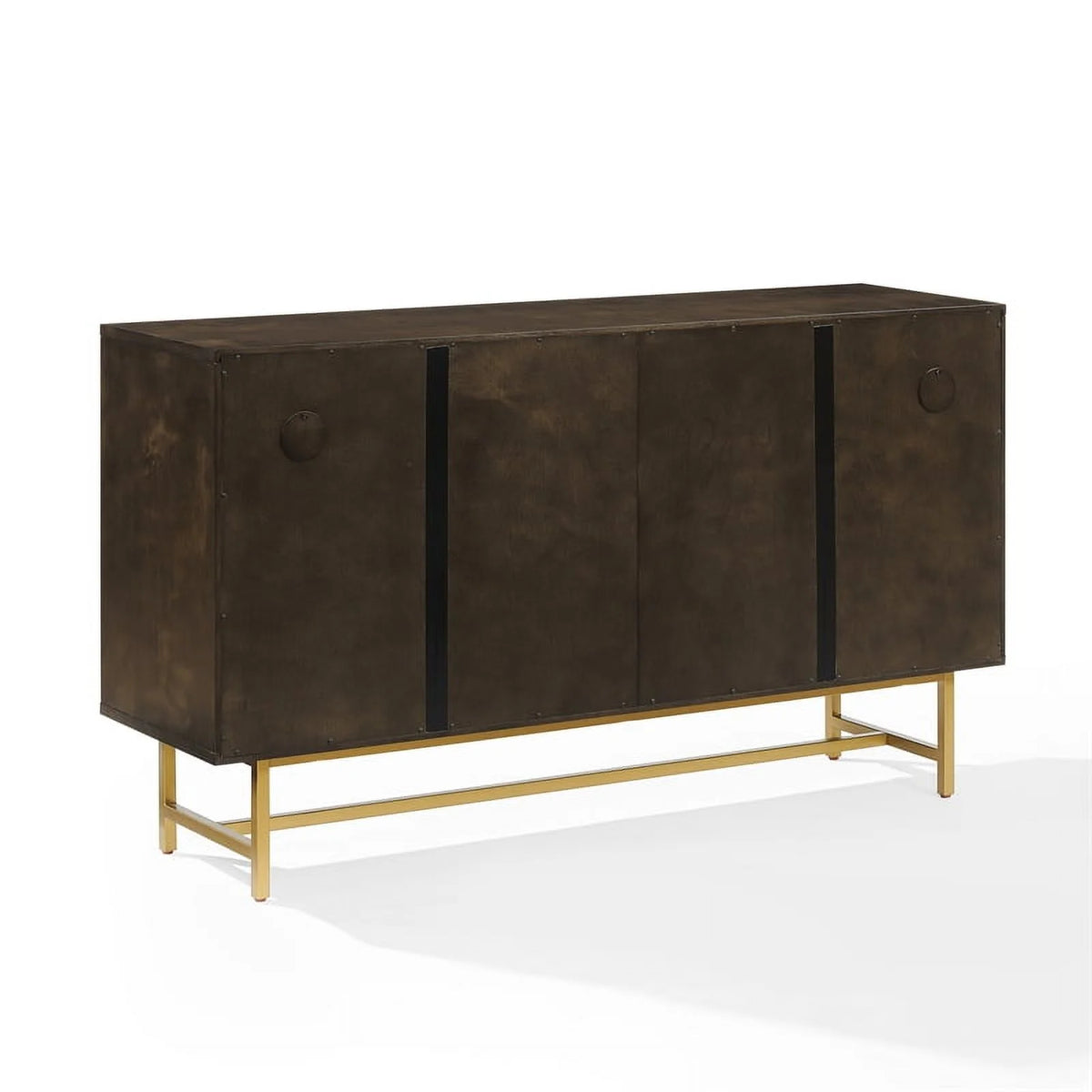 Dark Brown/Gold Wood/Steel Sideboard E3560