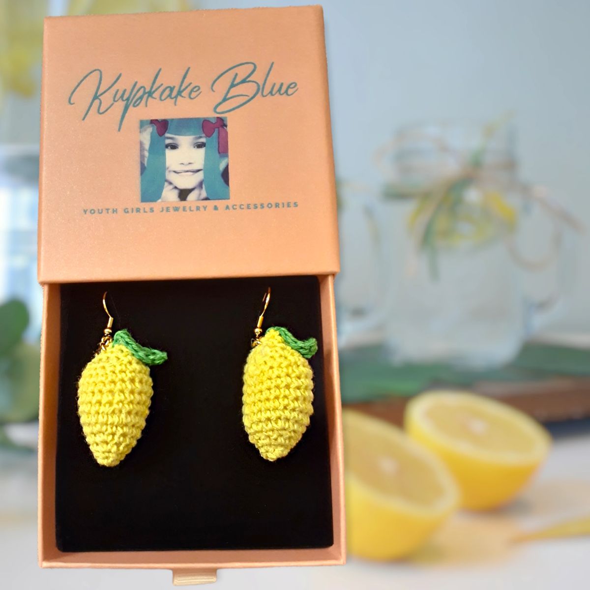 Blue Crocheted Lemon Drops Earrings X91368