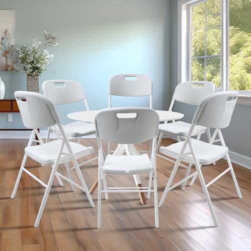 6 Pack White Folding Chair 700 lb Weight Capacity V366