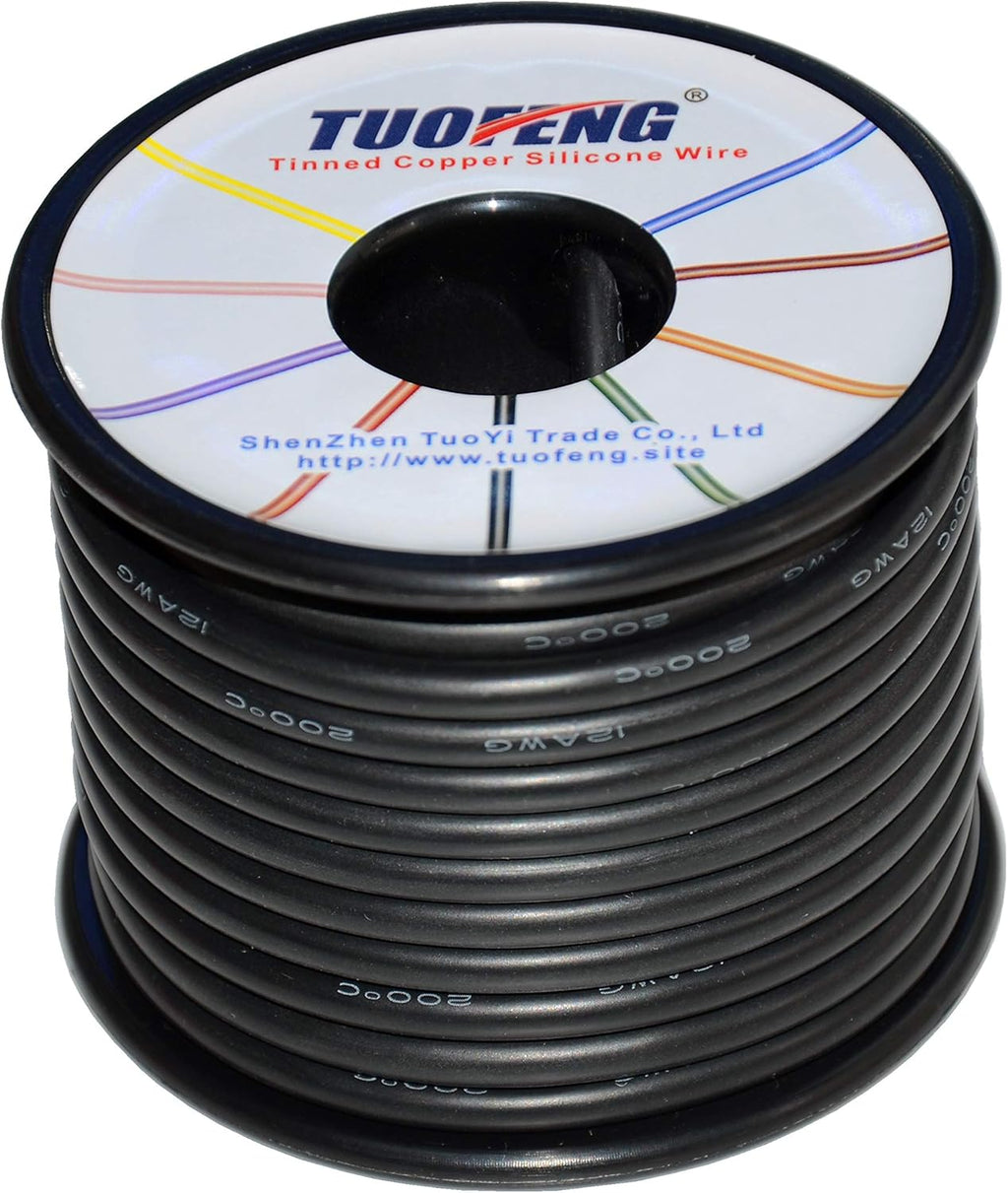 12 AWG Silicone Wire 70 feet Tinned Copper Stranded Wire High Temperature Resistance Pack of 2 X416