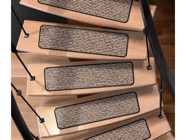 Set of 15 Black Carpet Stair Treads F43356