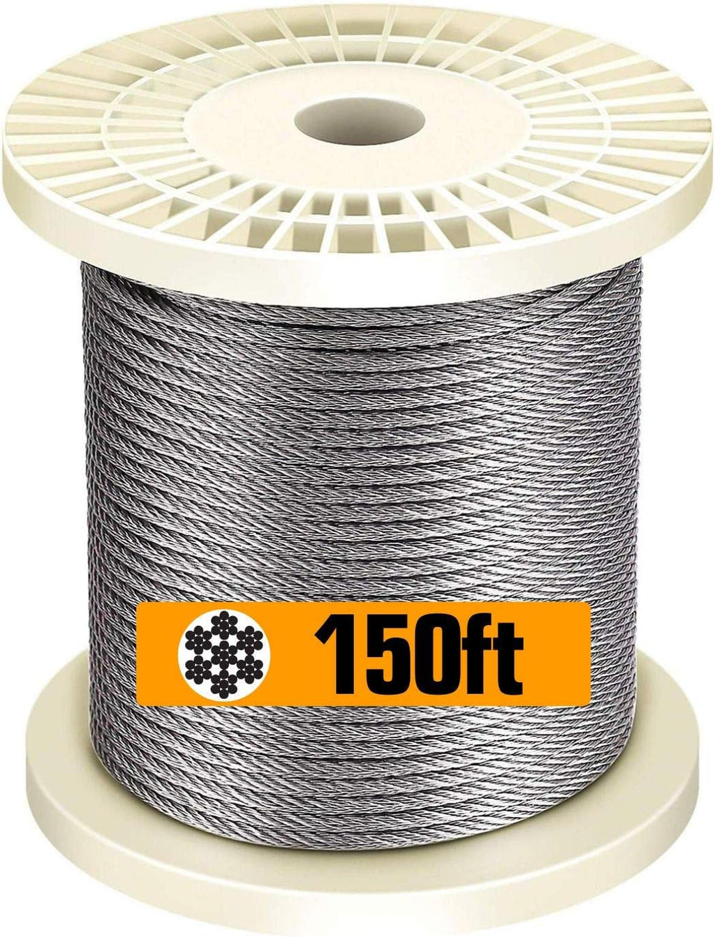 T316-Stainless Steel Aircraft Wire Rope for Cable Deck Railing Kit, Marine Grade (100ft) G94232