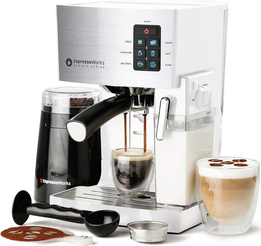 Blue 10 pc All-In-One Espresso Maker with Milk Steamer T3384