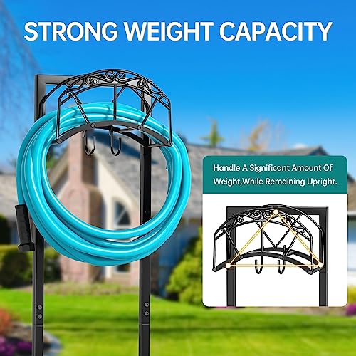 Black Freestanding Metal Hose Holder Holds 150-feet Hose E92600