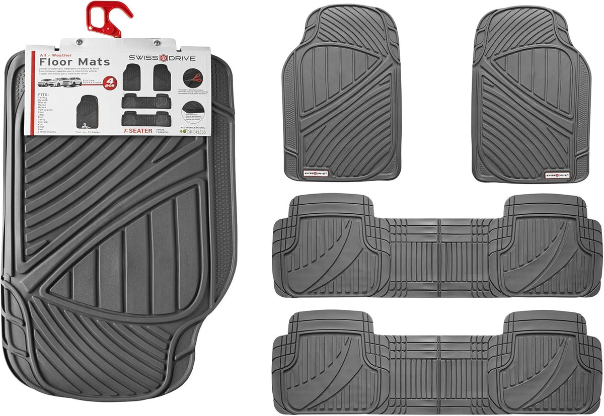 Rubber Car Mats 4 pcs Grey T946