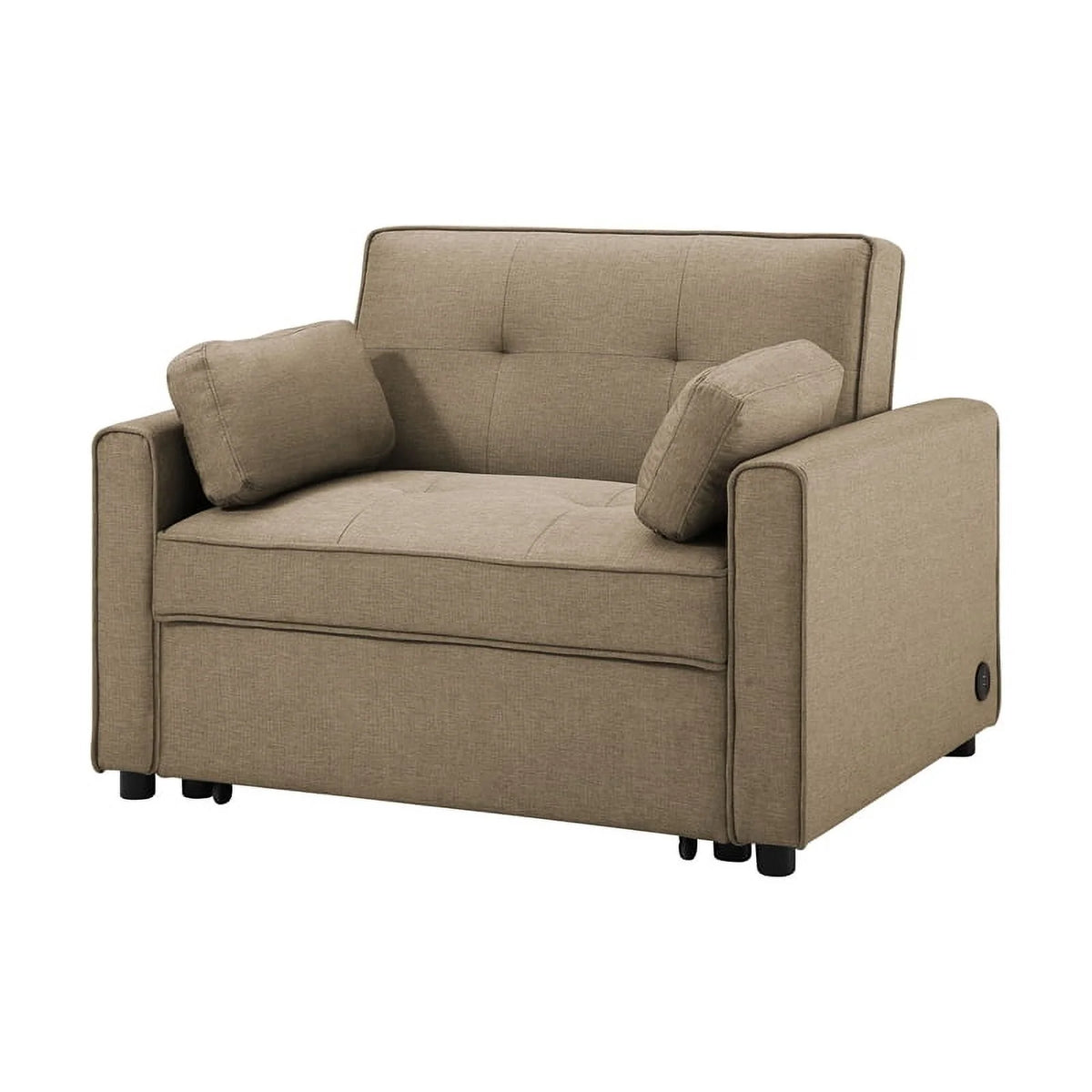 Twin Convertible Sleeper Tan Brown Fabric B69042