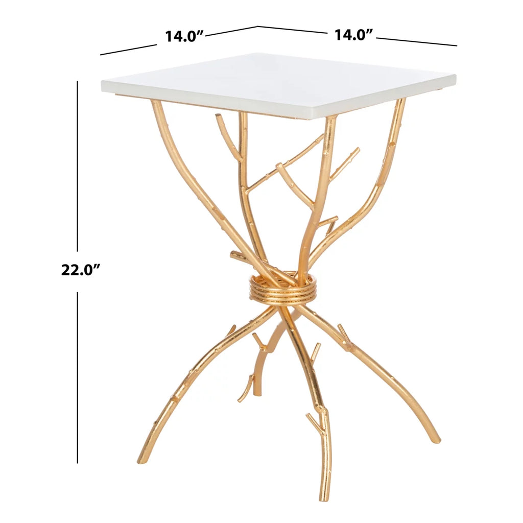 Marble Top Gold Accent Table J9474