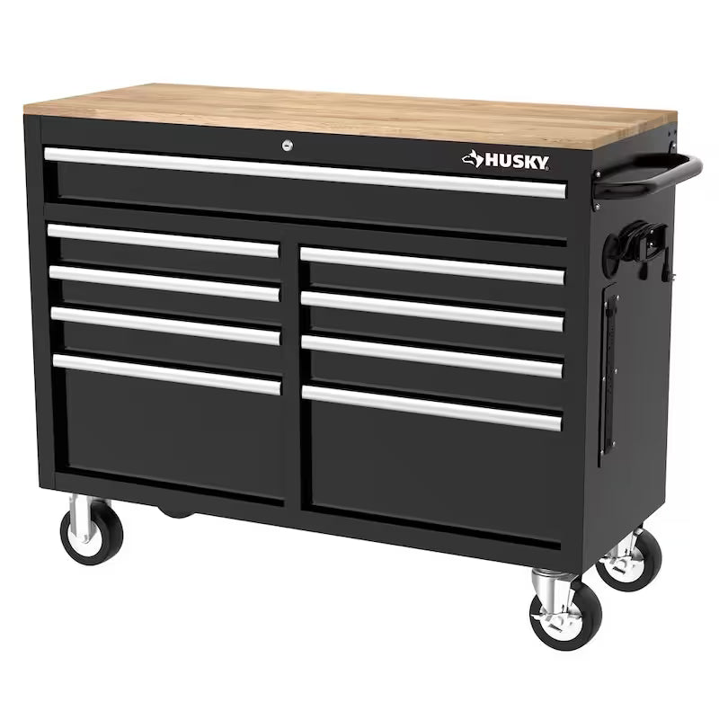 46 in. Gloss Black Mobile Workbench Cabinet G802558