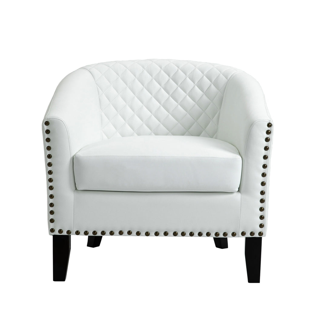 White PU Leather Accent Arm Chair C78148