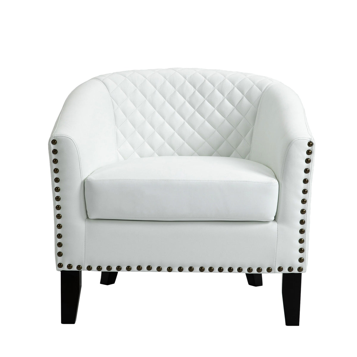 White PU Leather Accent Arm Chair C78148