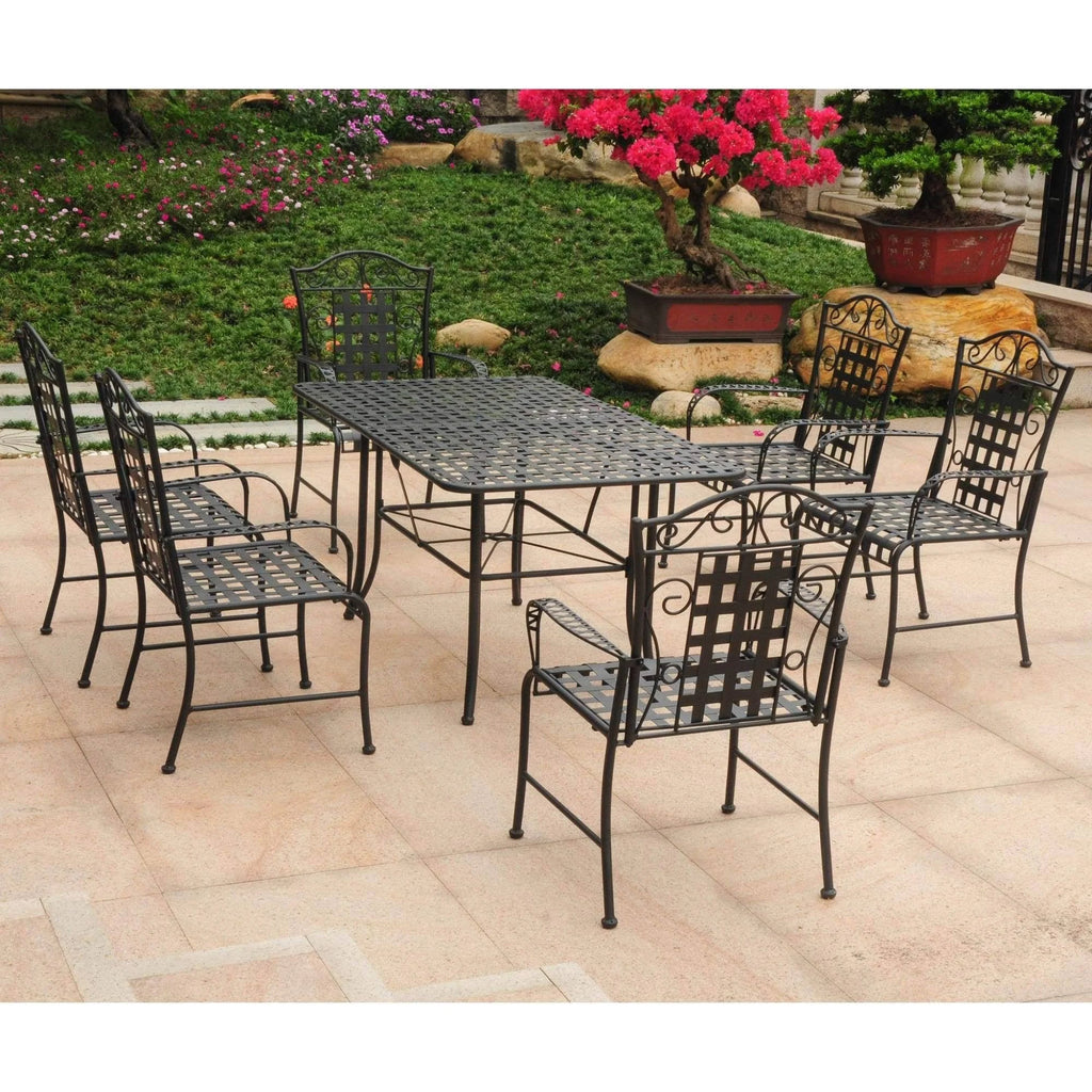 Black Iron 7 Piece Patio Dining Set N651020