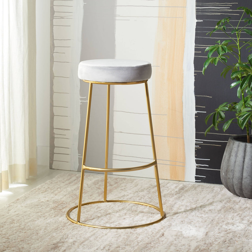 Lilac / Gold Round Bar Stool S339468