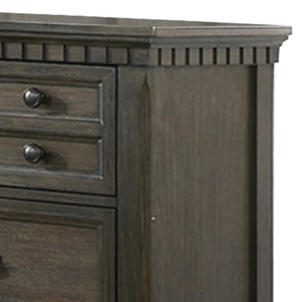 Brown 6 Drawer Wood Dresser O1709