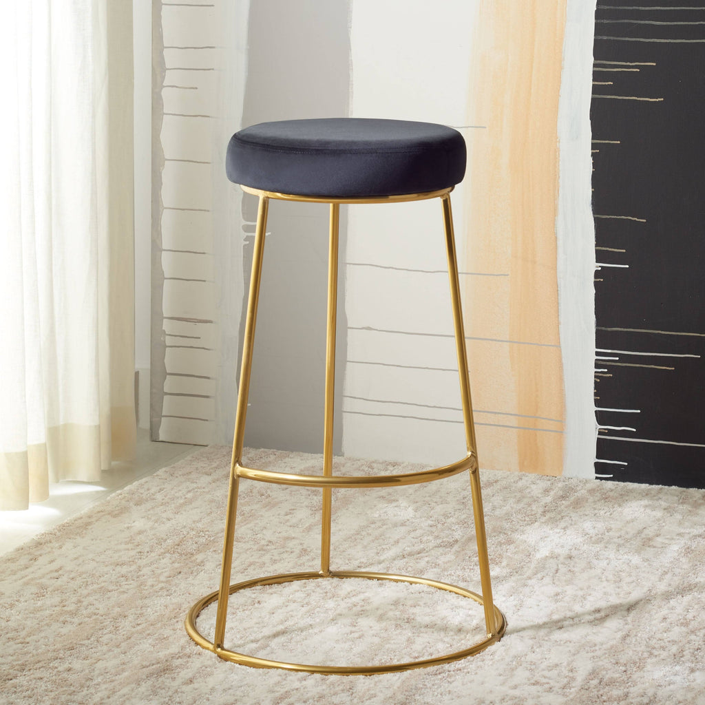 Lilac / Gold Round Bar Stool S339468