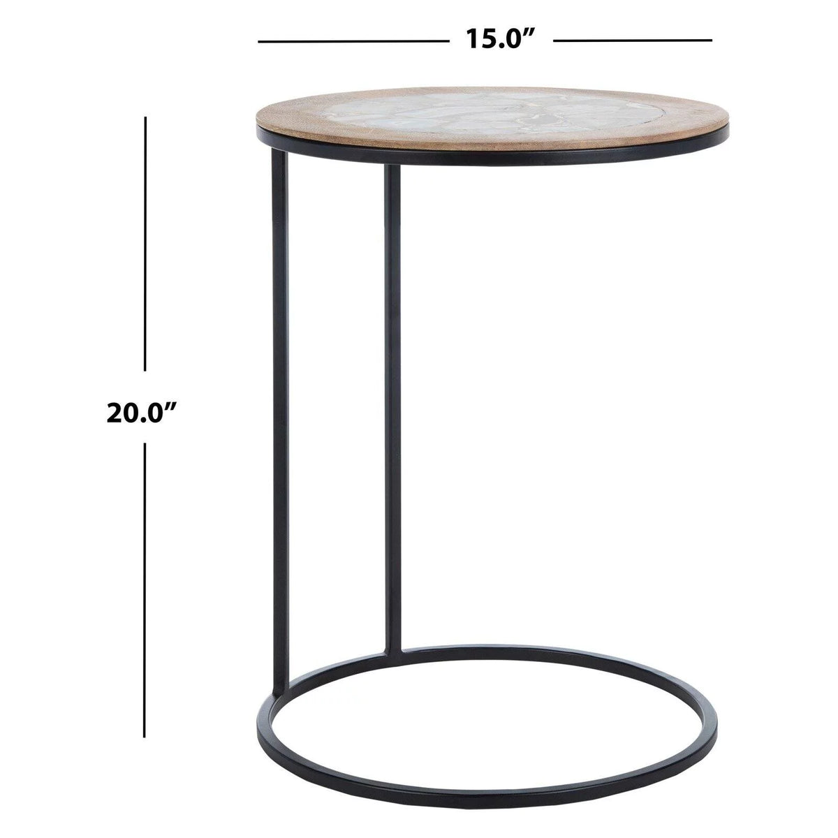 Black Agate Corner Side Table N1821