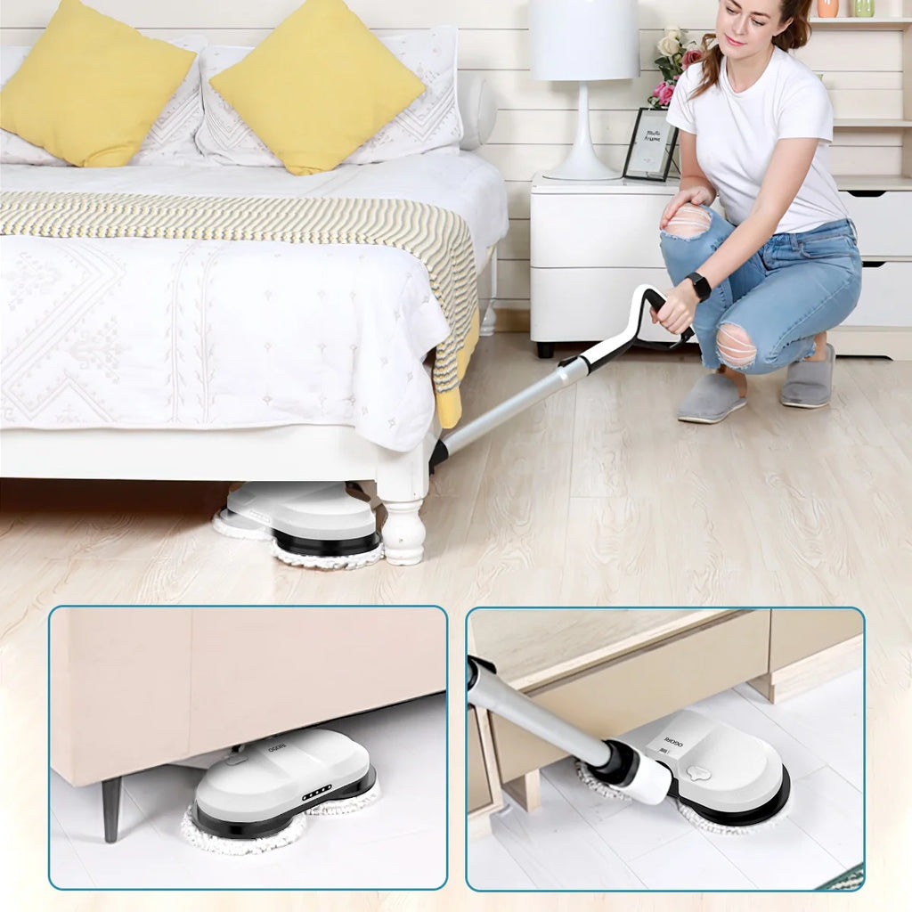 Cordless Electric Spin Mop with 300ml Water Tank and LED Headlight O88957