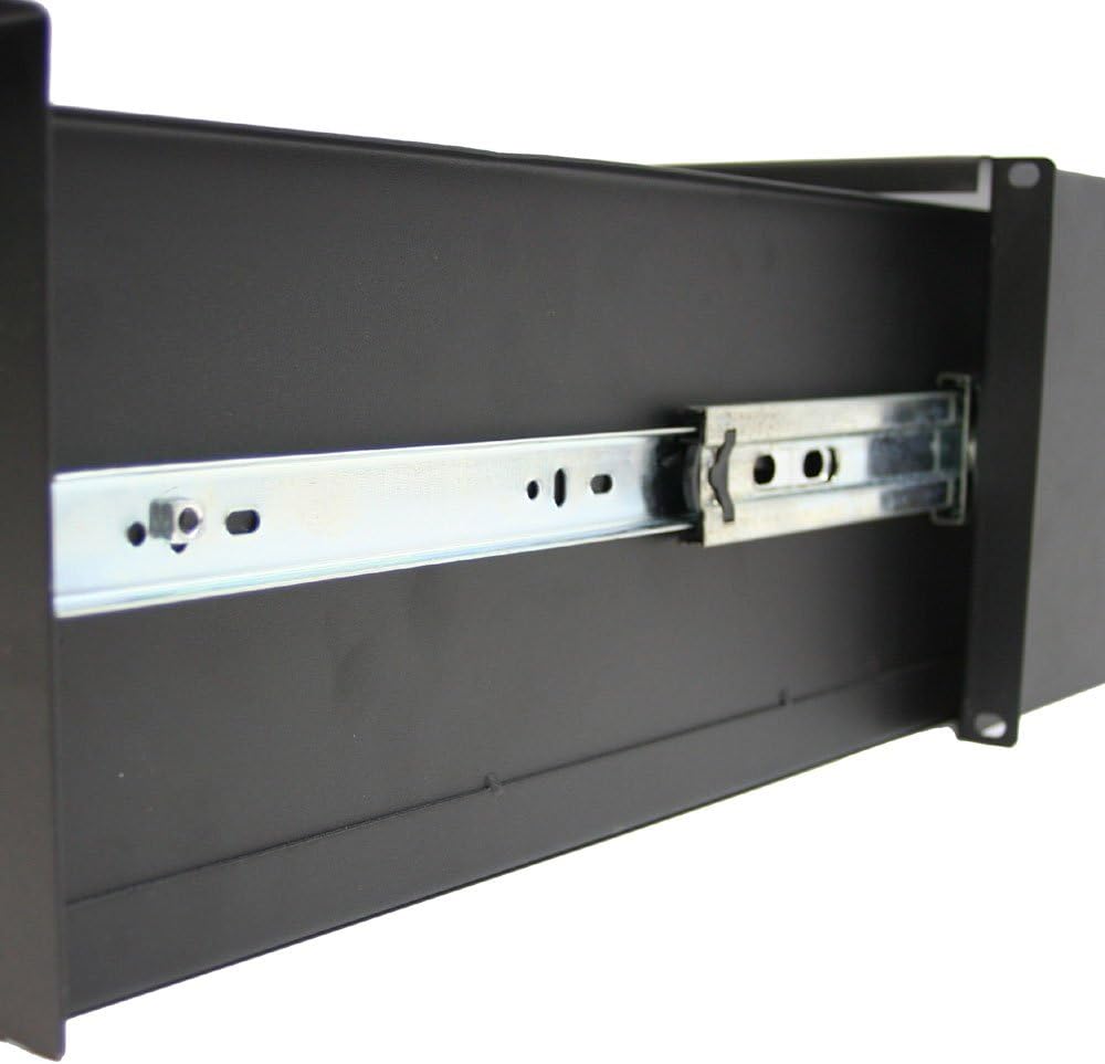 19 Rack Mount 4U Key Lock Drawer Black S89408