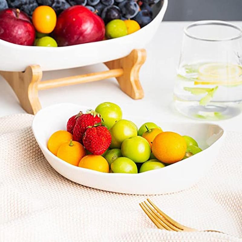 White 3 Tier Bamboo Fruit Basket X602591