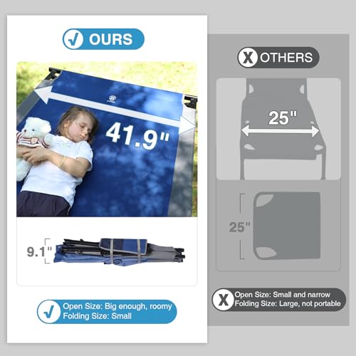 Extra Wide Oversized Folding Camping Cot with Carry Bag C92104