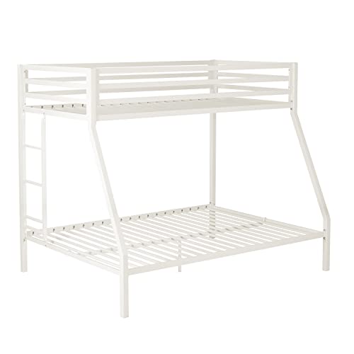 Black Twin Over Full Size Loft Bunk Bed with Ladder and Guardrail A814092