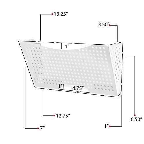 White Steel Wall File Holder Organizer L208360