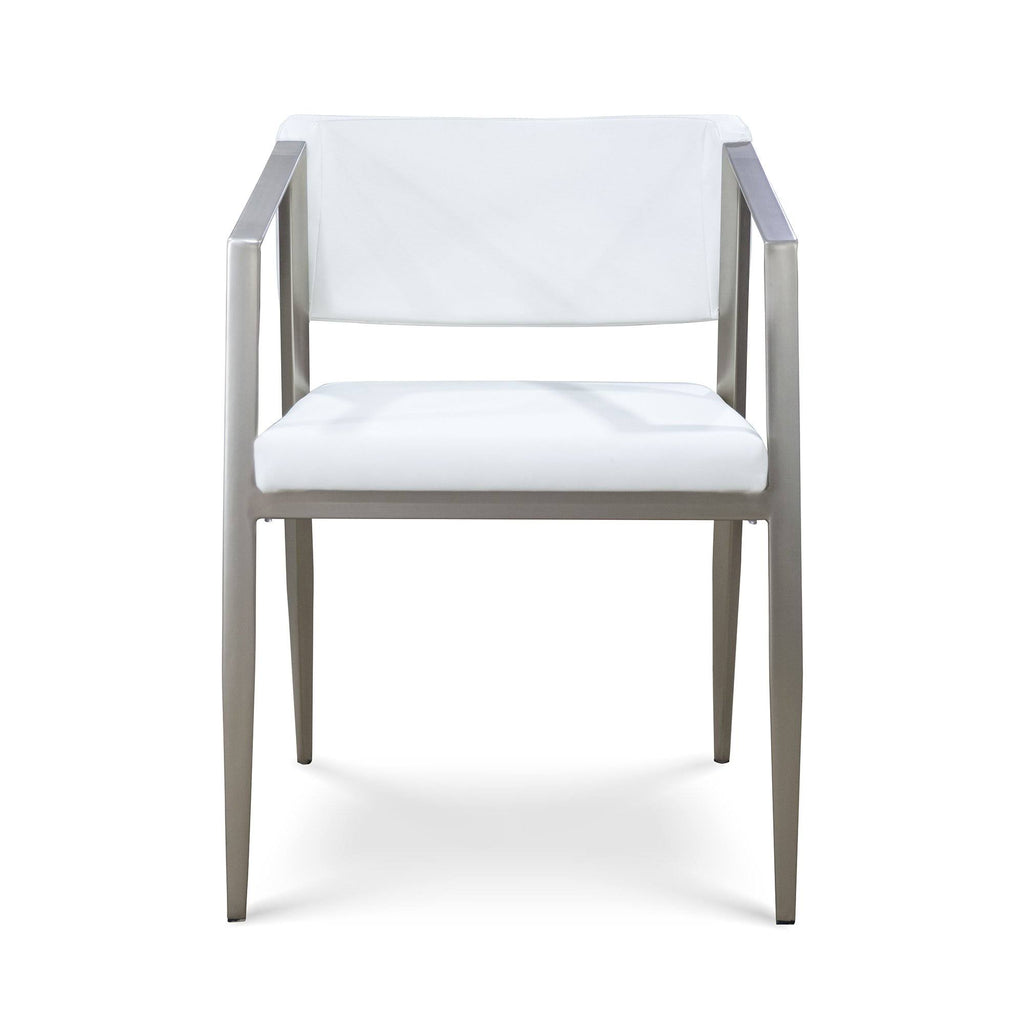 White/Stainless Steel Armchair A4671