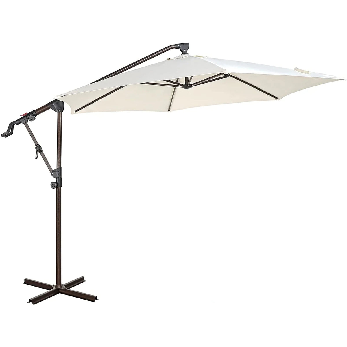 10ft Offset Hanging Patio Umbrella with Aluminum Stand Y207