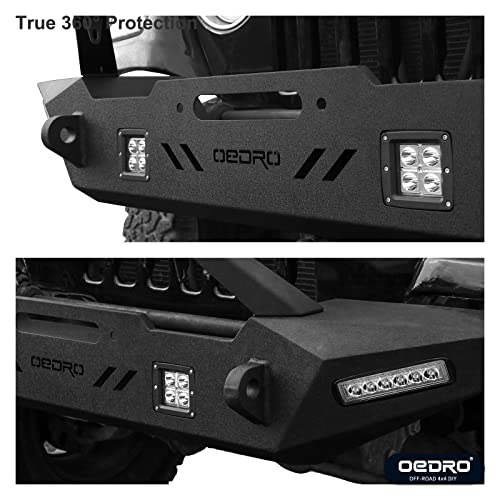 Front Bumper with Winch Plate Mounting & LED Lights & D-Rings M2739